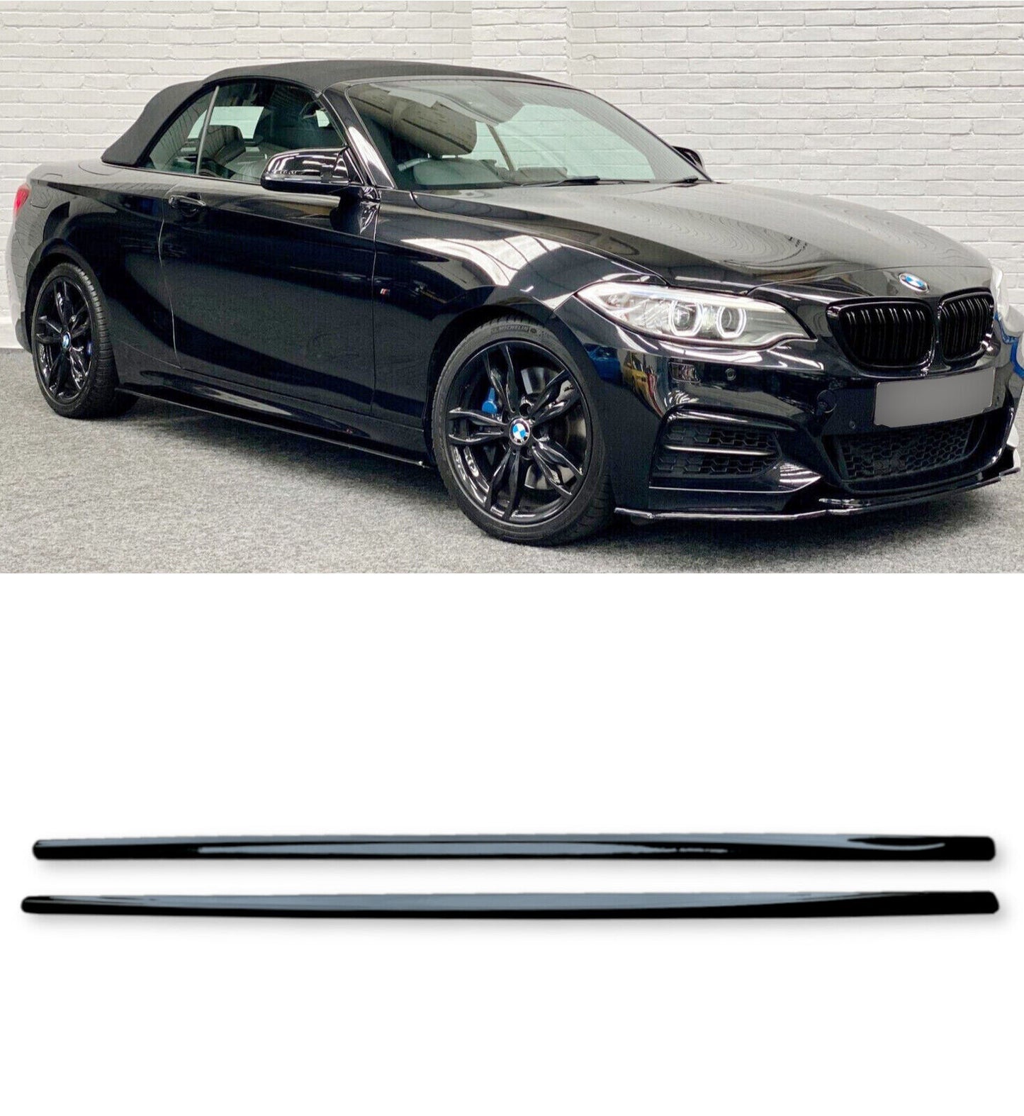GLOSS BLACK SIDE BLADES EXTENSION M PERFORMANCE FOR BMW 1 2 SERIES F20/21 F22/23