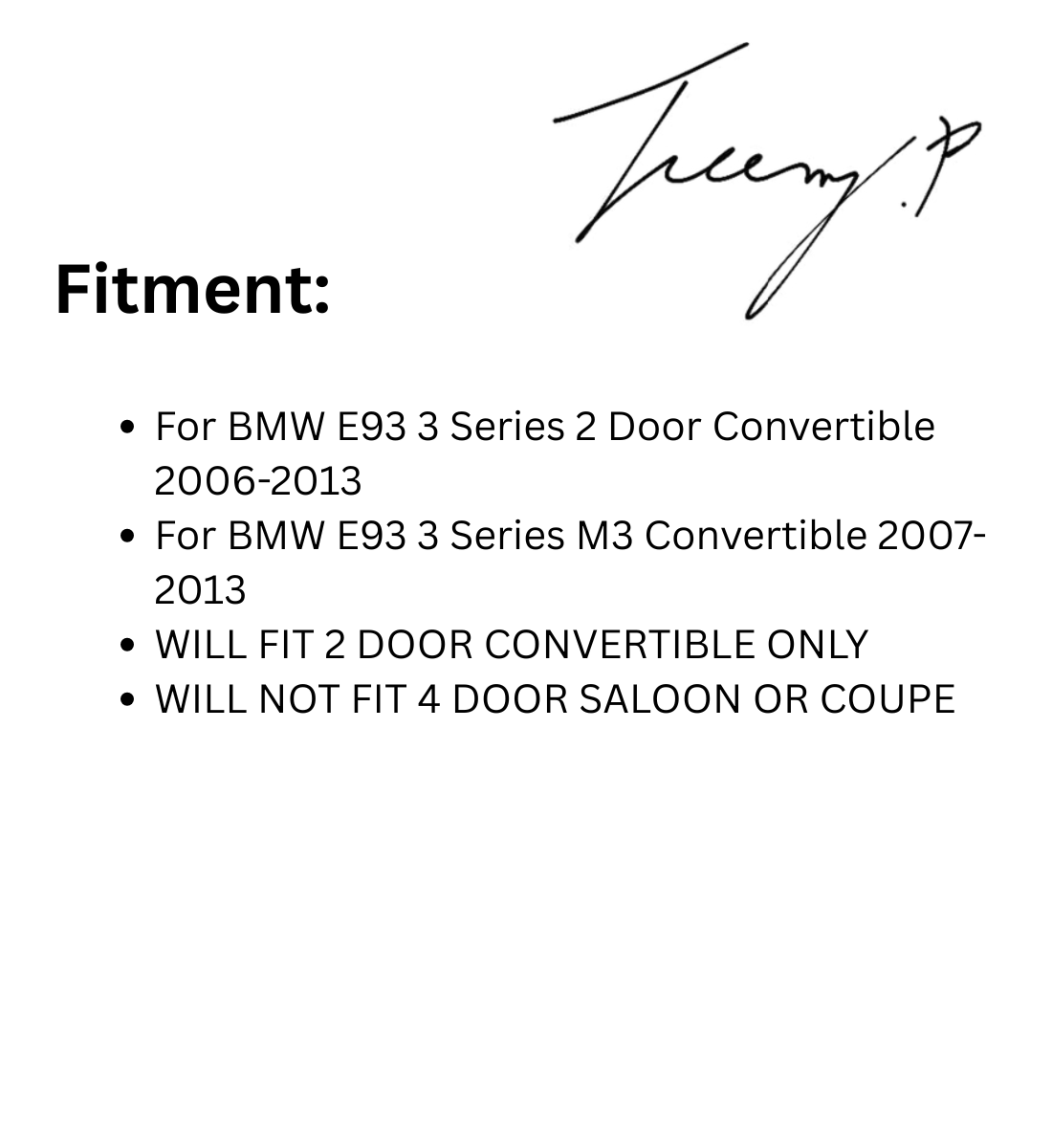 BMW 3 Series E93 M3 (2006-2013) Convertible Rear Trunk Boot Spoiler PSM Style