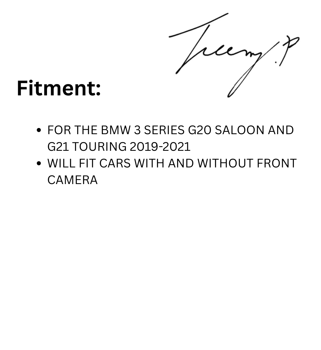 BMW 3 SERIES G20 G21 2019 - 2021 FRONT KIDNEY GRILLE DIAMOND STYLE BLACK OEM BODYKIT