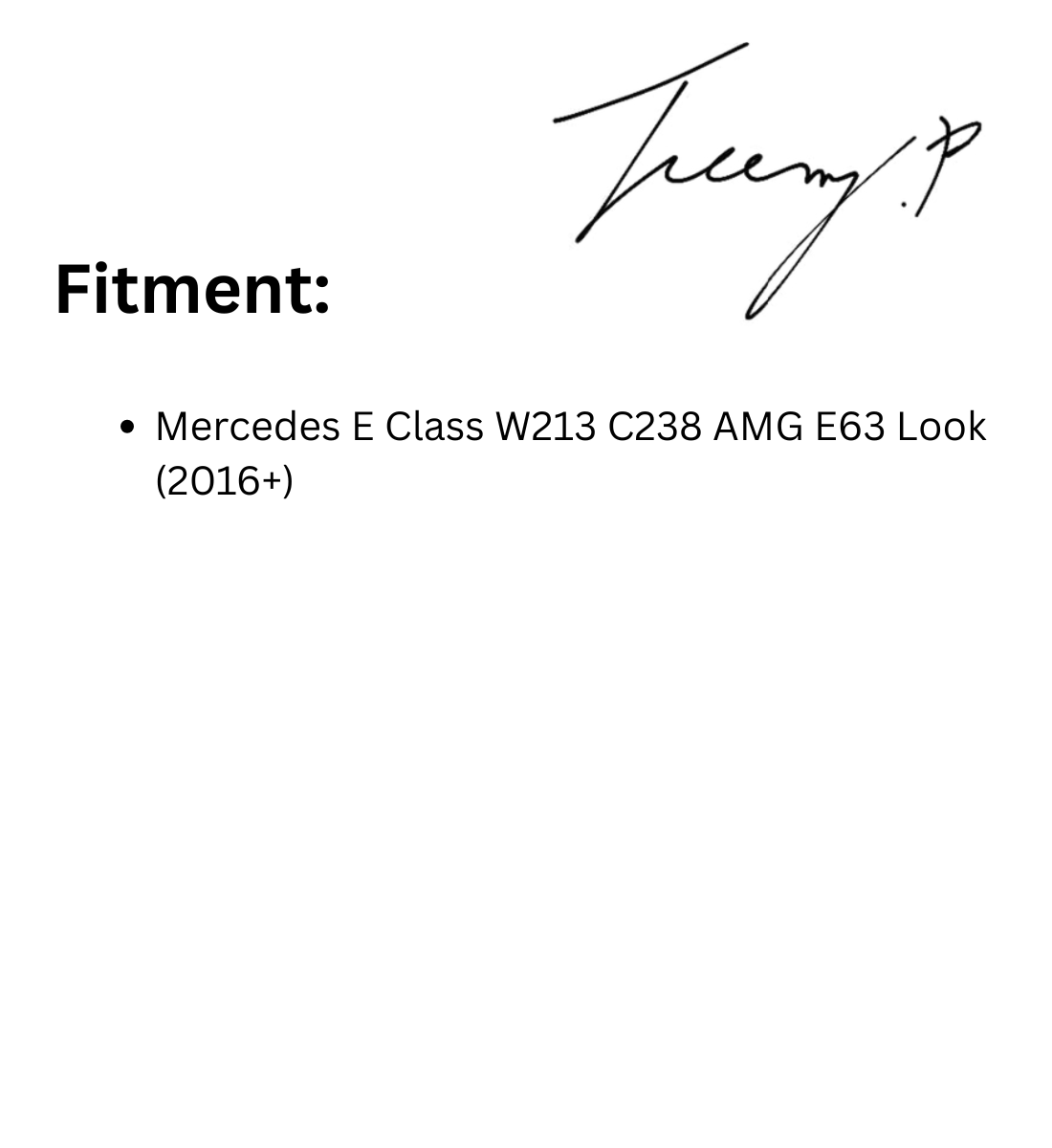 Mercedes E Class W213 C238 AMG E63 Look (2016+) Gloss Black Front Splitter Lip
