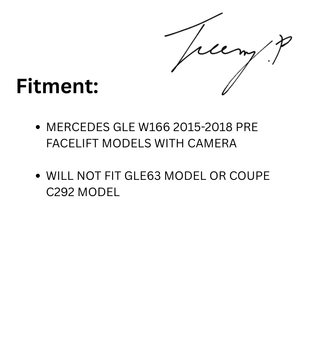 Mercedes ML W166 (2012–2019) Panamericana Gloss Black GT Style Grille with Camera
