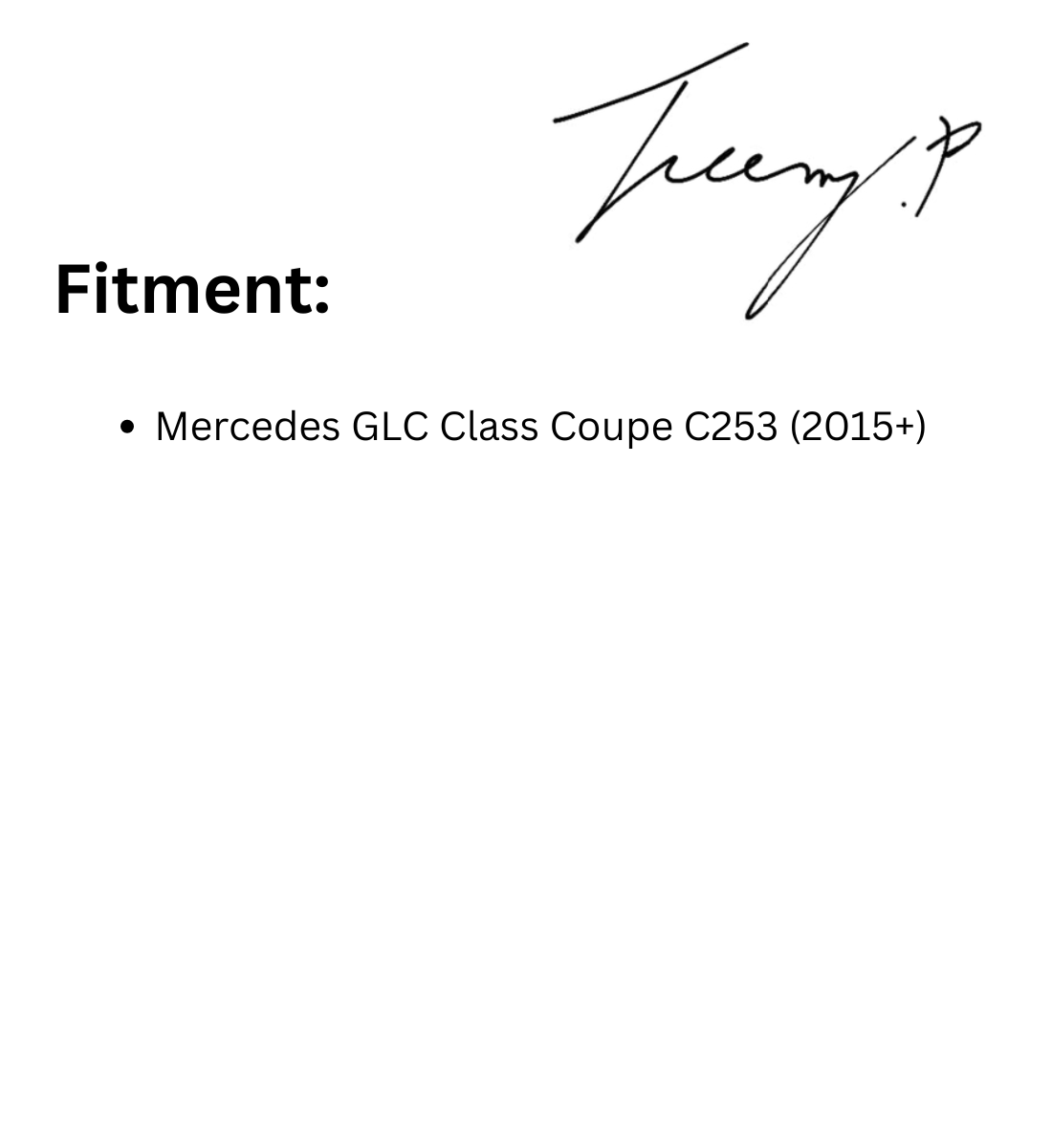 MERCEDES GLC COUPE C253 2015 - 2022 GLC63 AMG STYLE GLOSS BLACK REAR SPOILER BODYKIT