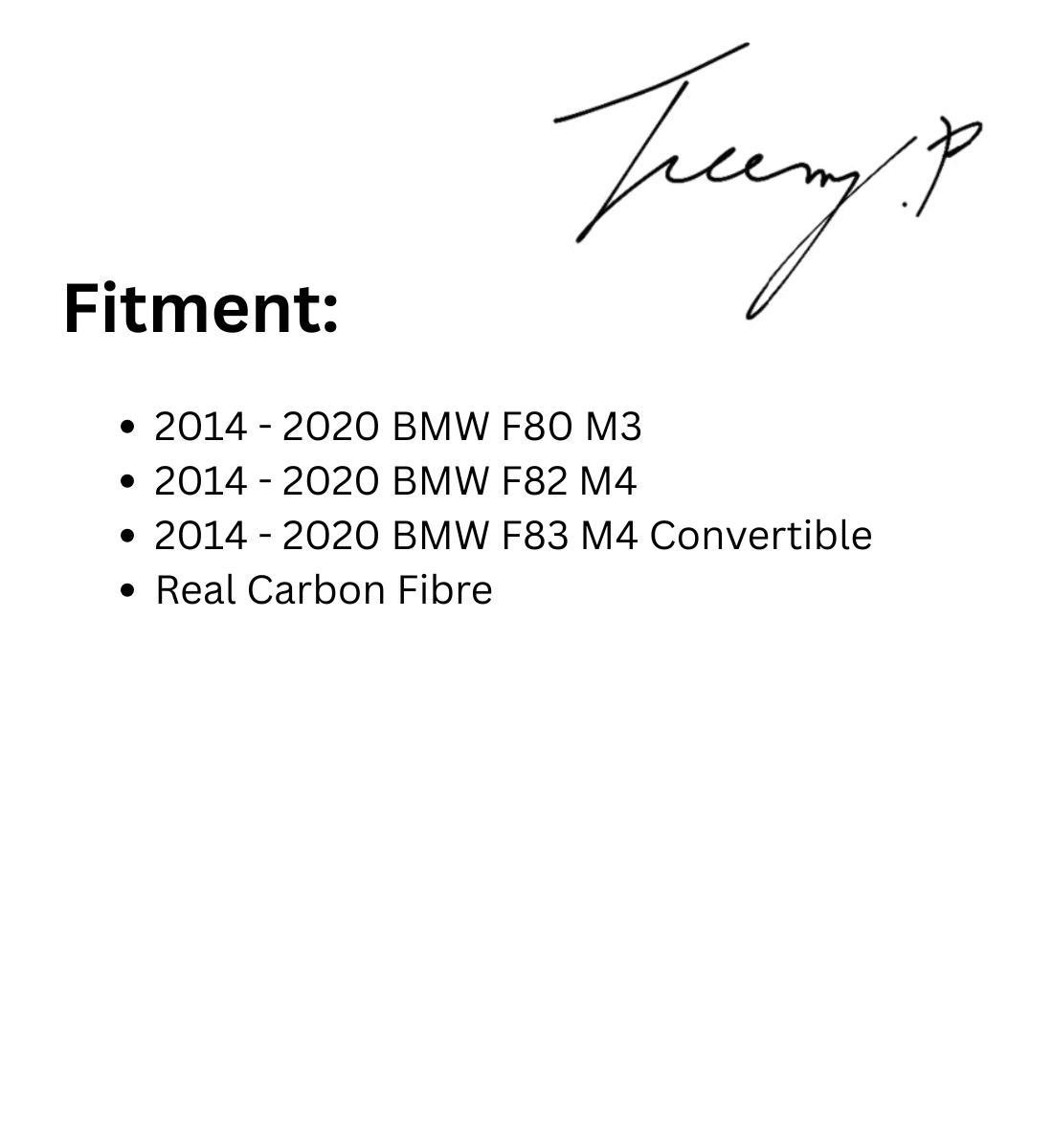 Real carbon fiber 4-piece PS style rear diffuser kit installed on a 2014-2019 BMW M3 F80 or M4 F82/F83