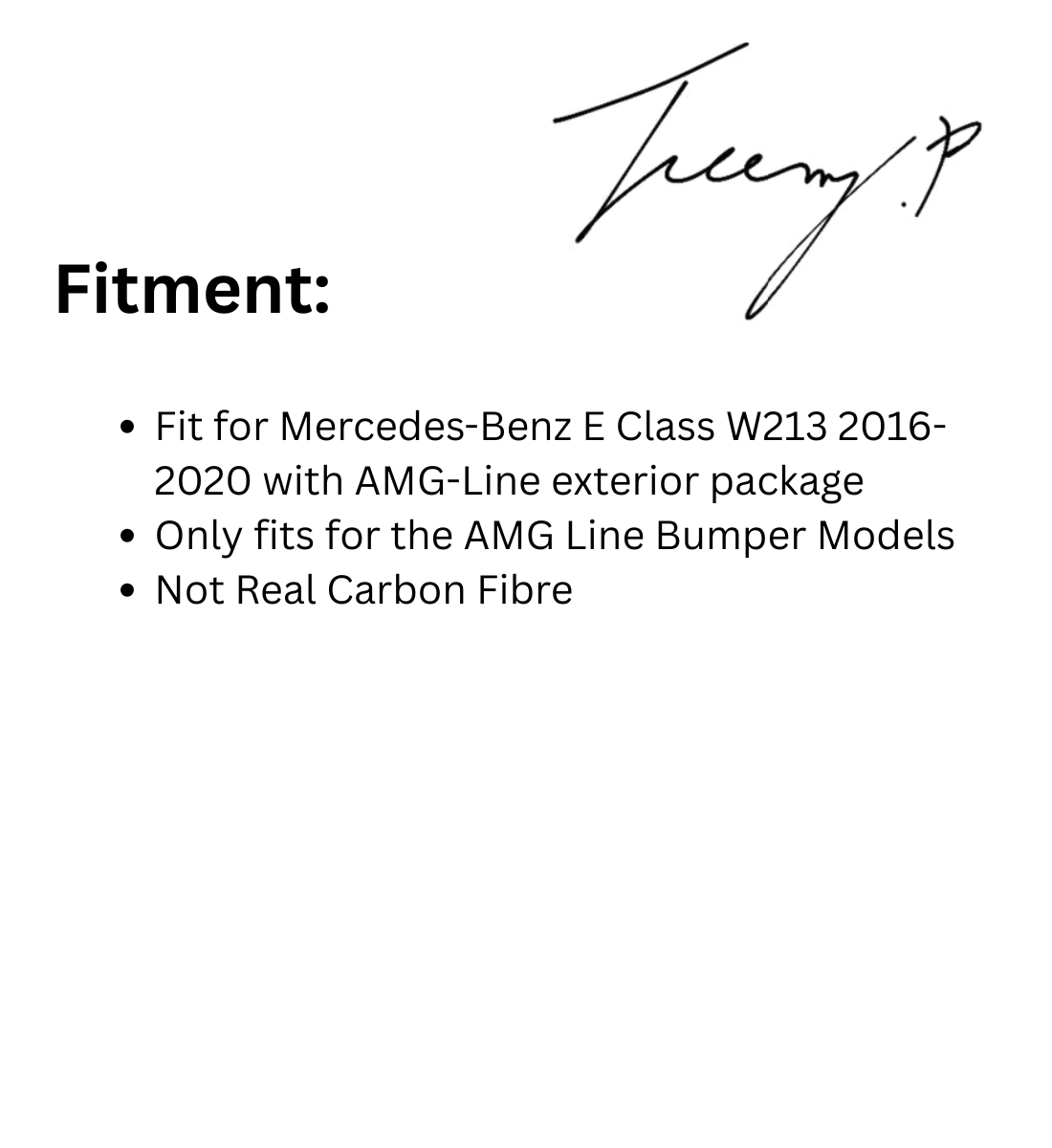 Mercedes E-Class W213 (2016–2023) AMG C63 Style Carbon Look Rear Bumper Diffuser