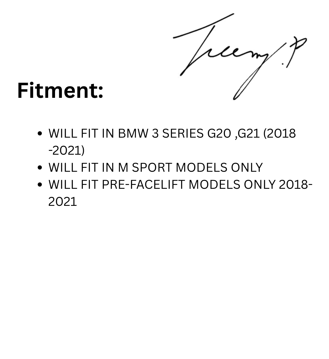 BMW 3 Series G20/G21 (2018-2021) M Sport Gloss Black Rear Diffuser with Light