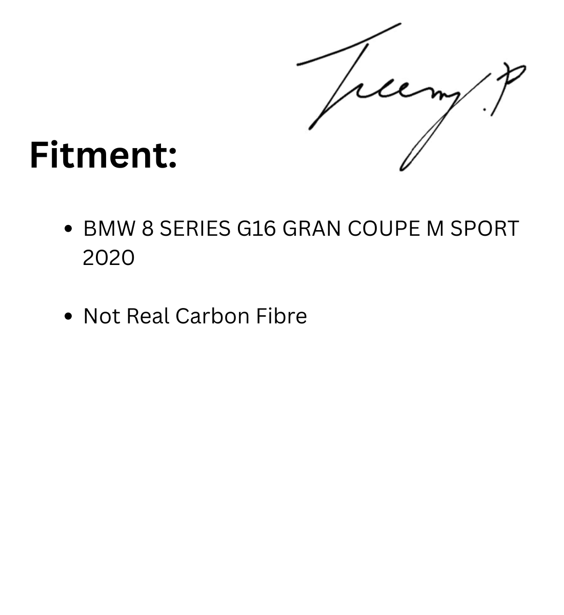 BMW 8 Series G16 Gran Coupe (2020+) Gloss Carbon Effect Side Skirts Extension Lip
