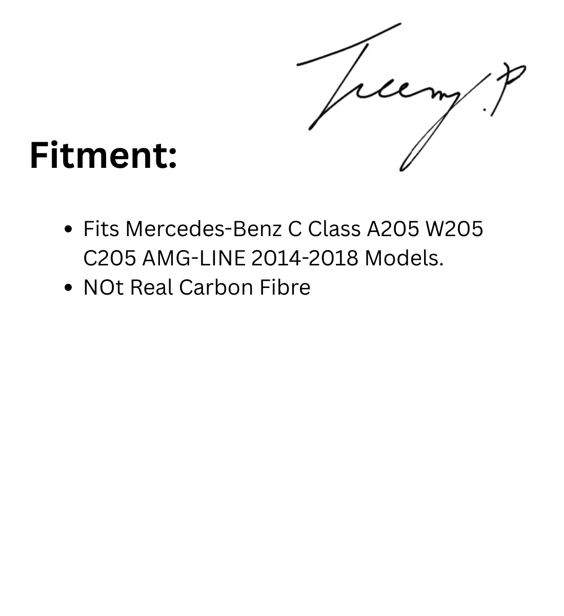 Mercedes C Class W205 Front Carbon Look Splitter (2014-2018)