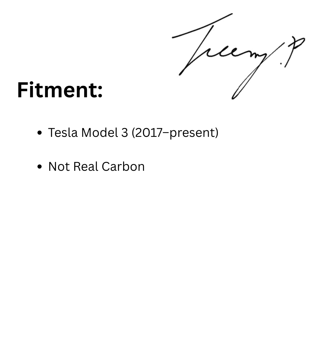 Tesla Model 3 (2017–present) Front Bumper Splitter Lip with Carbon Fibre Look