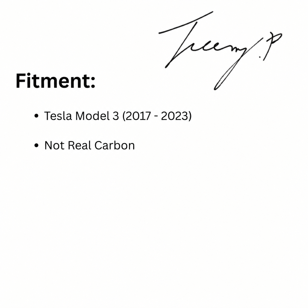 Tesla Model 3 2017 - 2023 Carbon Fibre Look Front Bumper Splitter Lip