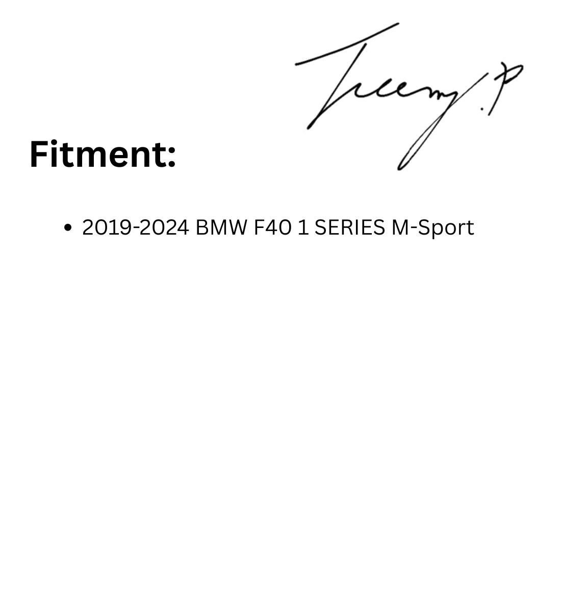 BMW 1 Series F40 Rear Spoiler (2019-2023) Gloss Black