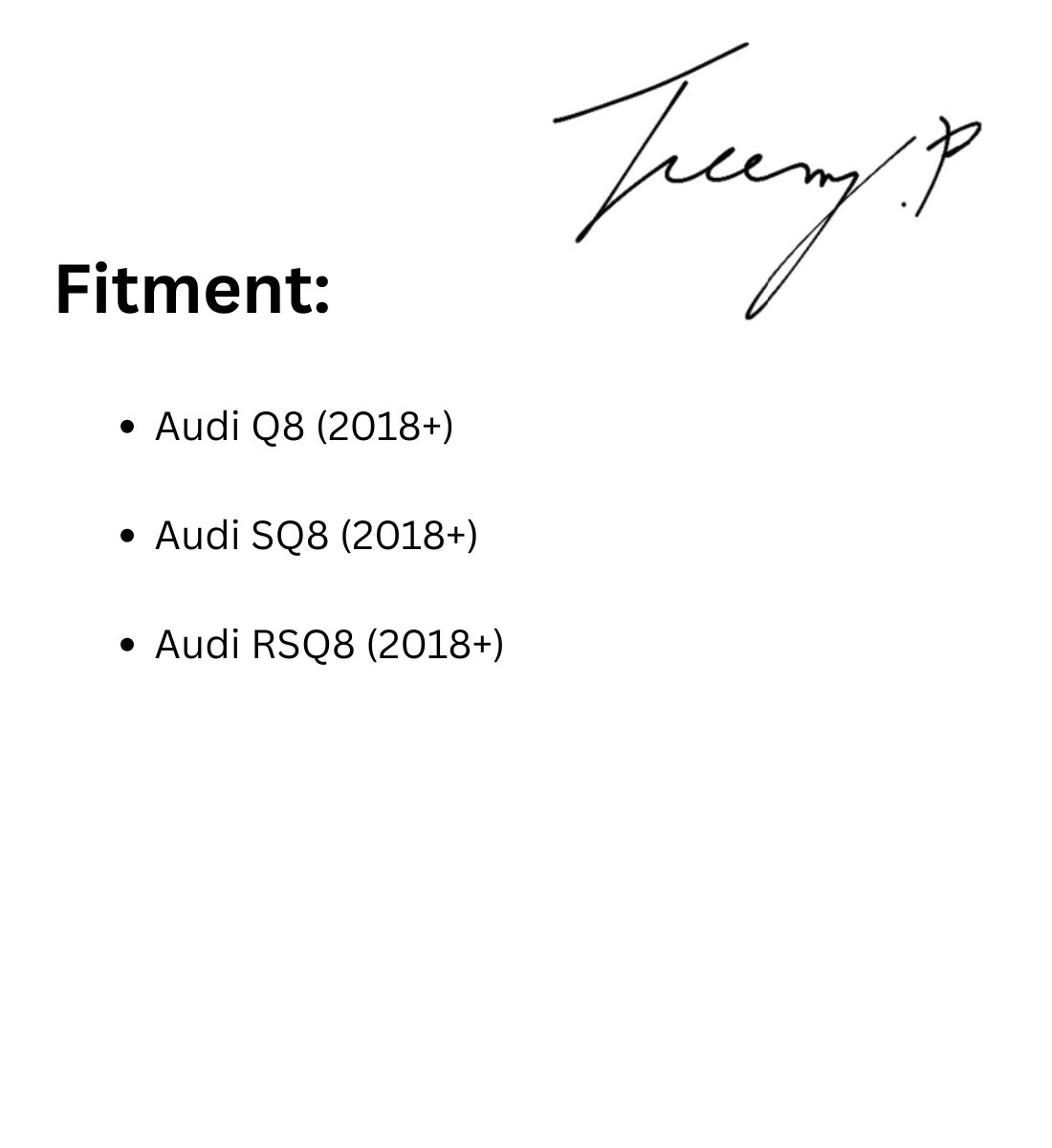 Audi RSQ8 4M S Line (2018-2023) Rear Mid Boot Spoiler Extension Wing Gloss Black