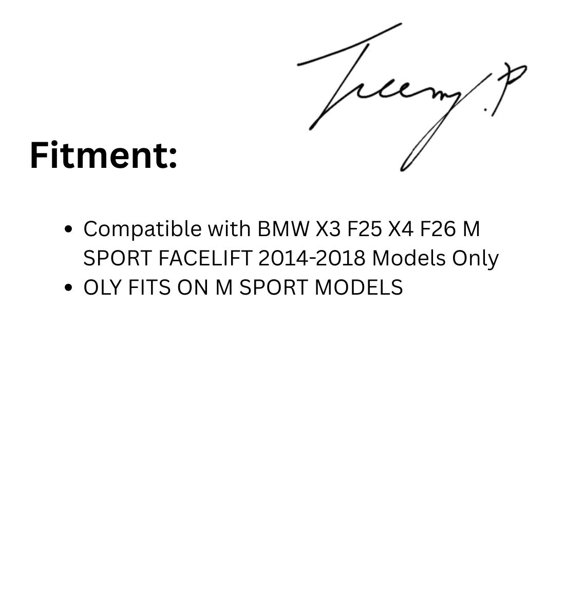 BMW X3 F25 X4 F26 2014-2017 M Sport Front Splitter Spoiler