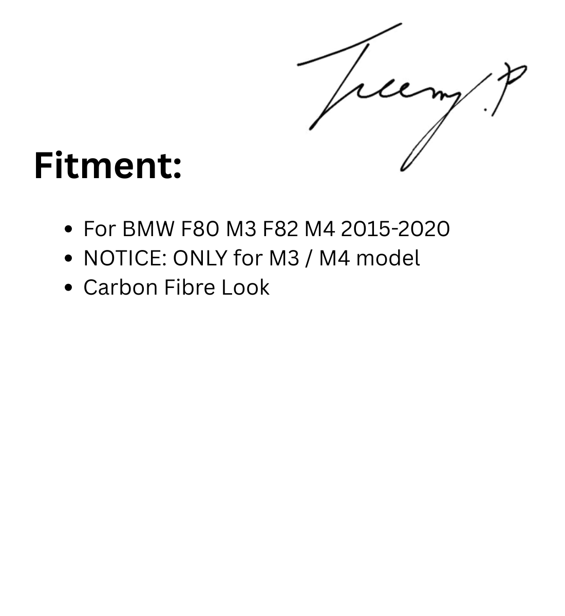 BMW F80 M3 & F82 M4 (2015–2020) V Style Carbon Look Rear Diffuser Valance