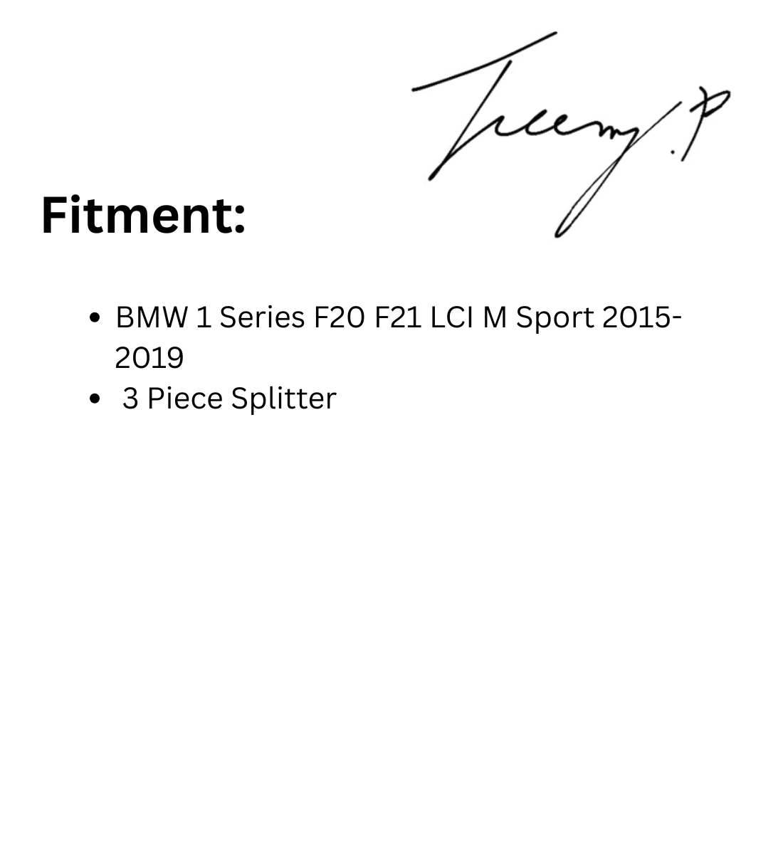 BMW 1 Series F20 F21 (2015-2019) LCI M Sport Gloss Black Front Splitter Lip
