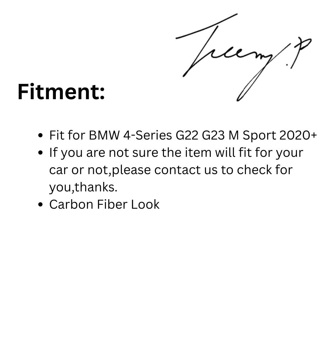 BMW 4 Series G22 G23 M Sport (2020+) Carbon Style Rear Diffuser Lip Valance Bumper