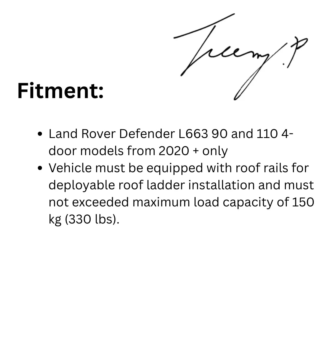 Land Rover Defender 90 & 110 L663 Telescopic Folding Side Ladder Black (2020+)