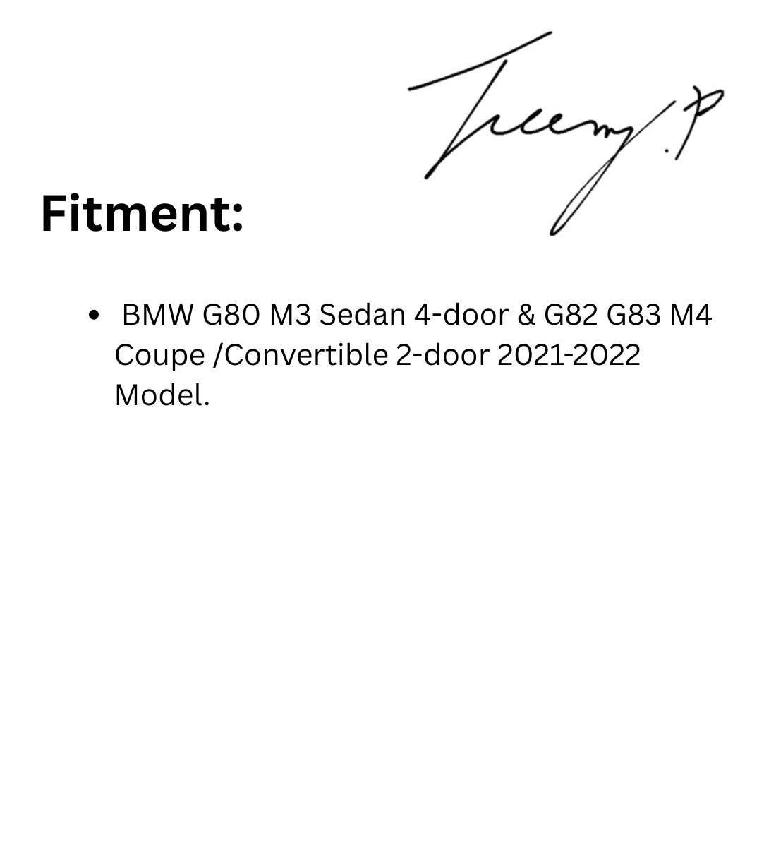 BMW G80 M3 / G82 G83 M4 (2021–2022) Gloss Black Front Lip Spoiler Splitter