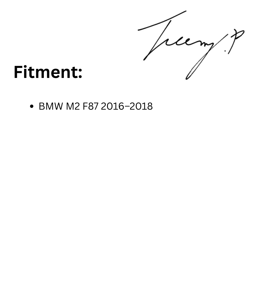 BMW M2 F87 Gloss Black Front Lip Splitter 3 Piece (2016β2018)