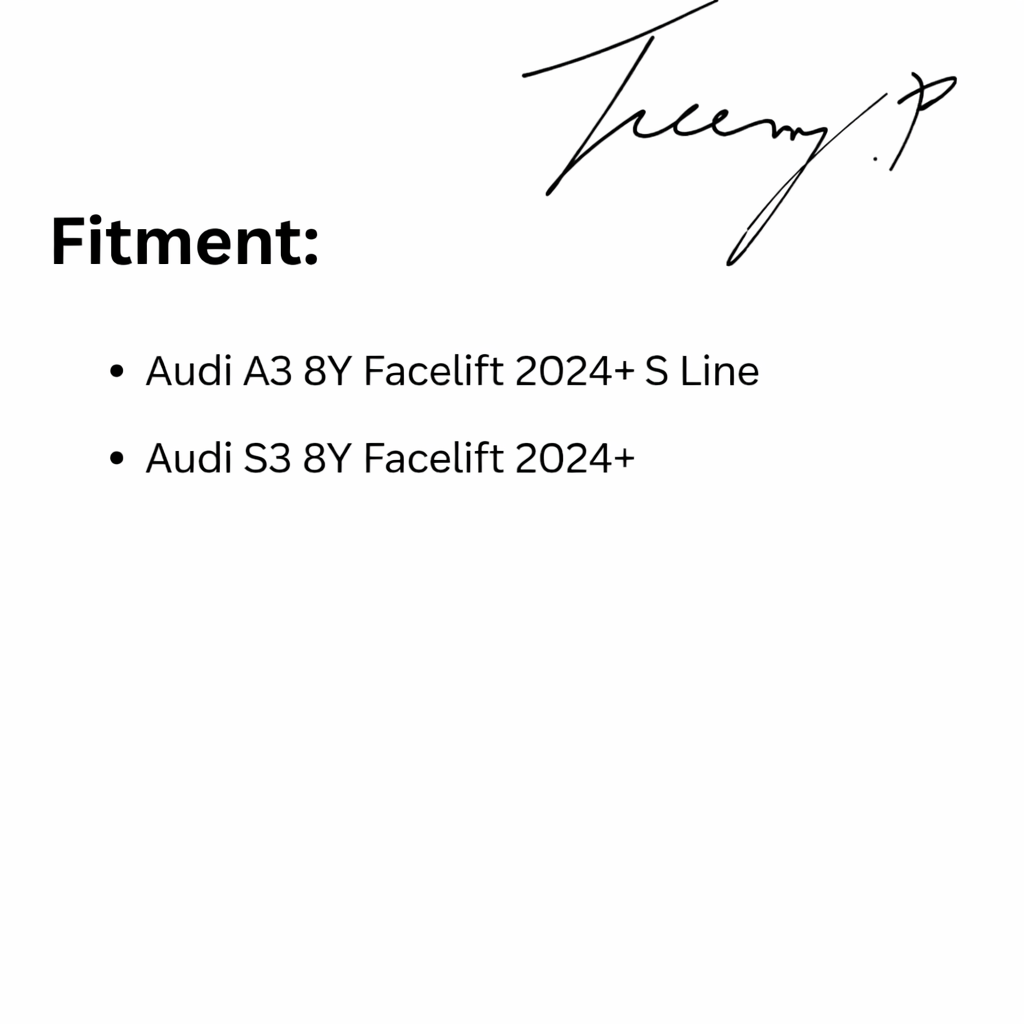AUDI A3 S3 S LINE 8Y FACELIFT 2024 - 2025 GLOSS BLACK FRONT SPLITTER SPOILER KIT BODYKIT