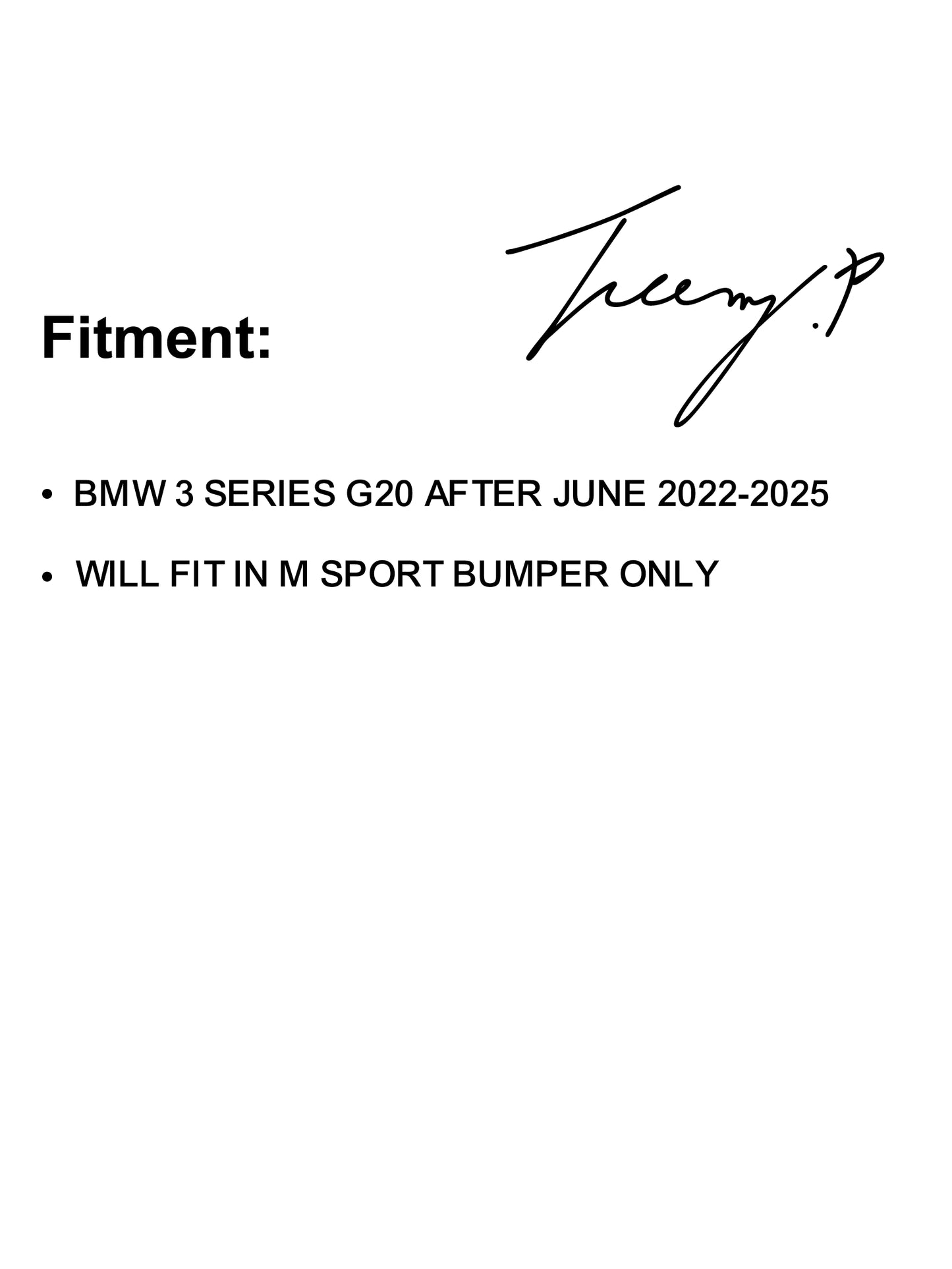 Gloss black 3D-style front lip splitter body kit installed on a 2022-2025 BMW 3 Series LCI G20 / G21