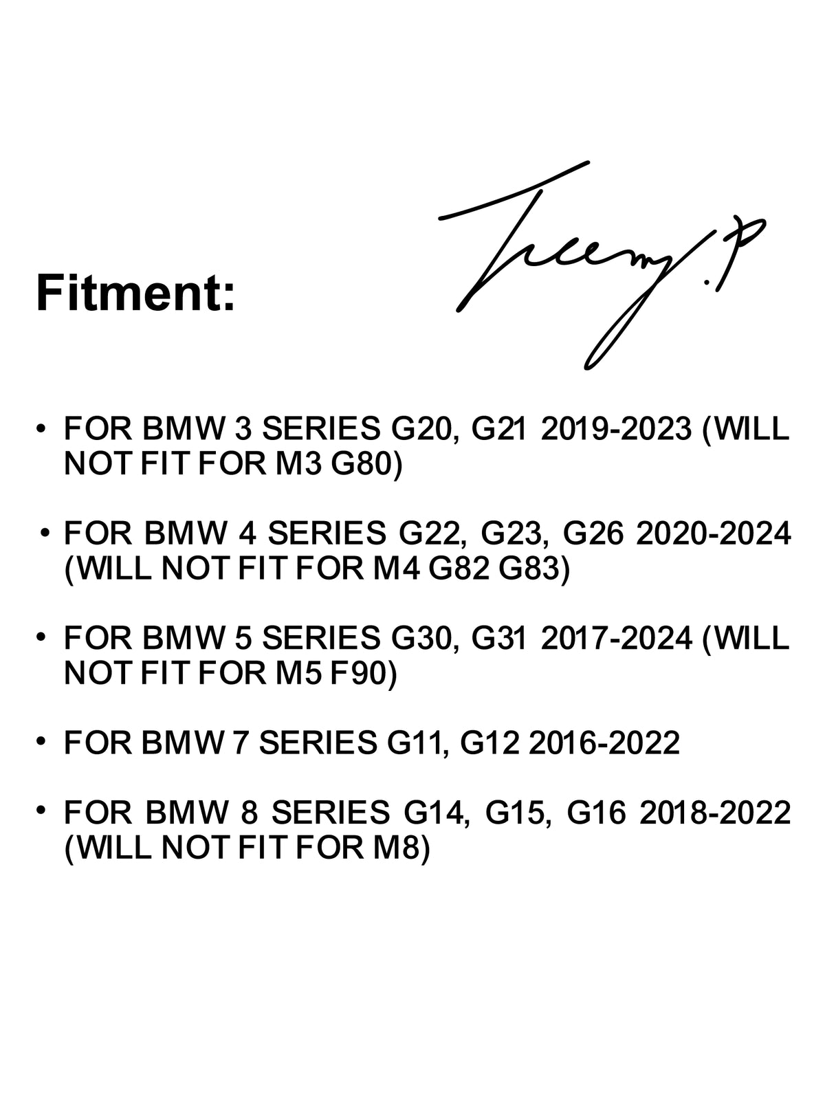 BMW 8 SERIES G14,G16 2019–2022, G15 2018–2023 MIRROR COVERS SIDE WING CAPS