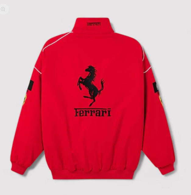 Vintage Ferrari Jacket Red Embroidered- Unisex - Outdoor Coat Women & Mens