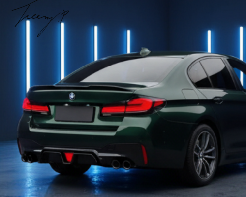 BMW 5 Series G30 G38 2017-2022 Gloss Black Rear Valance Diffuser Quad