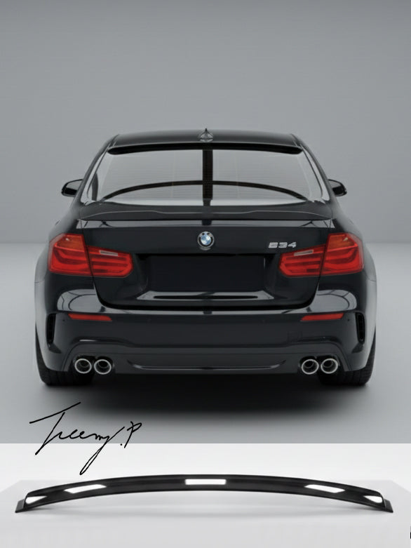 Carbon Fiber Rear Roof Spoiler Wing For BMW F30, F80 M3 – Unbranded, Glossy Finish, Direct Mount