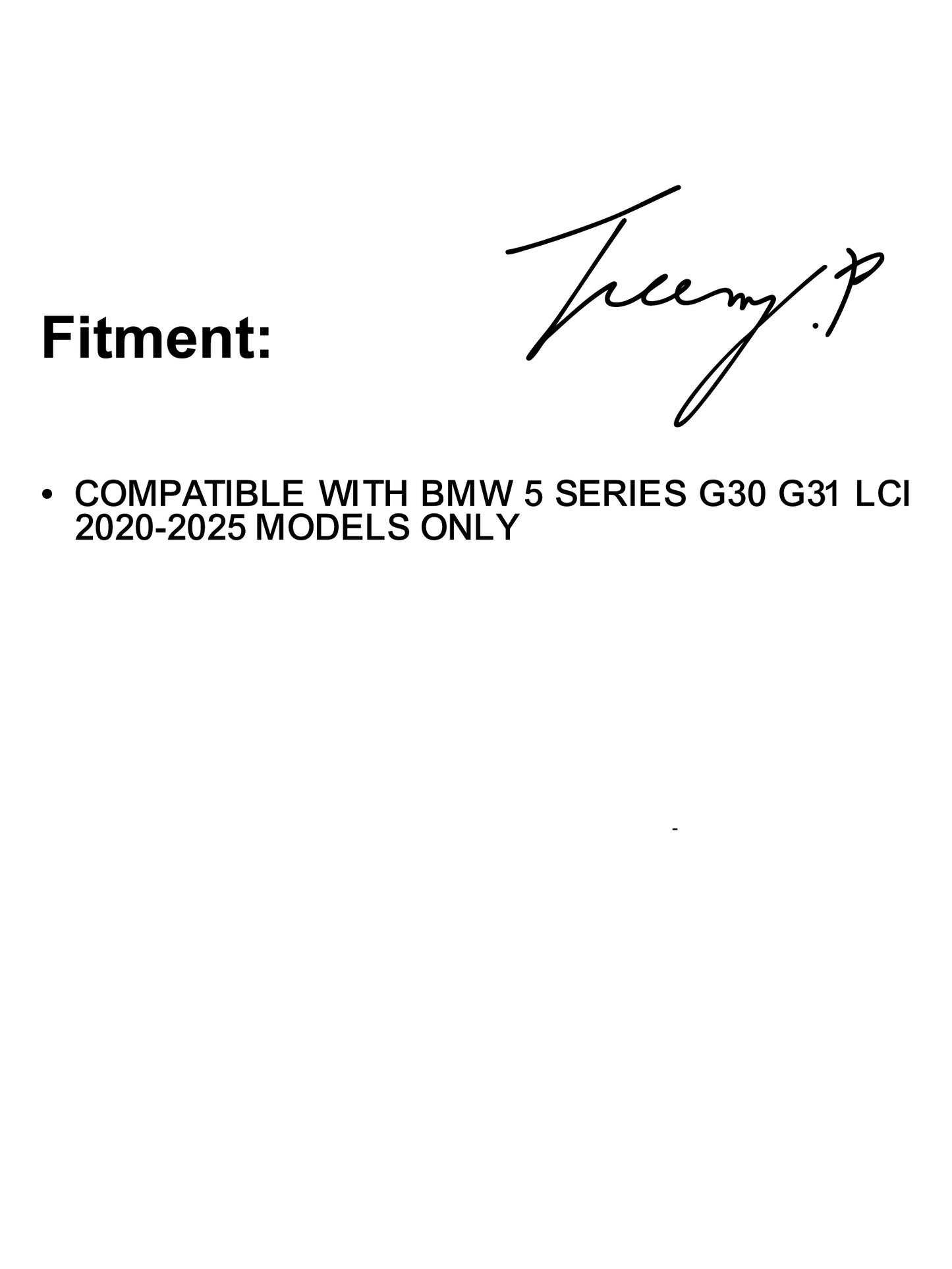 Gloss black double-slat front kidney grille installed on a 2020-2025 BMW 5 Series LCI G30 / G31