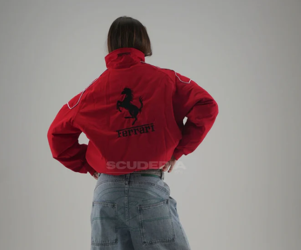 Vintage Ferrari Jacket Red Embroidered- Unisex - Outdoor Coat Women & Mens clothing Fashion