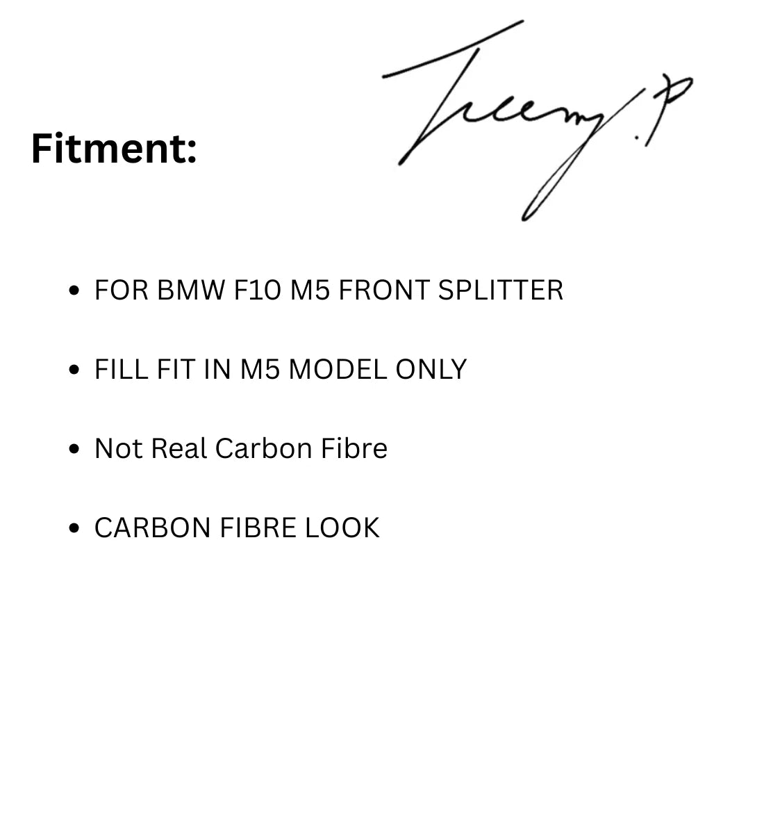 BMW 5 Series F10 M5 (2010-2016) Front Splitter Lip Spoiler Bumper Carbon Look