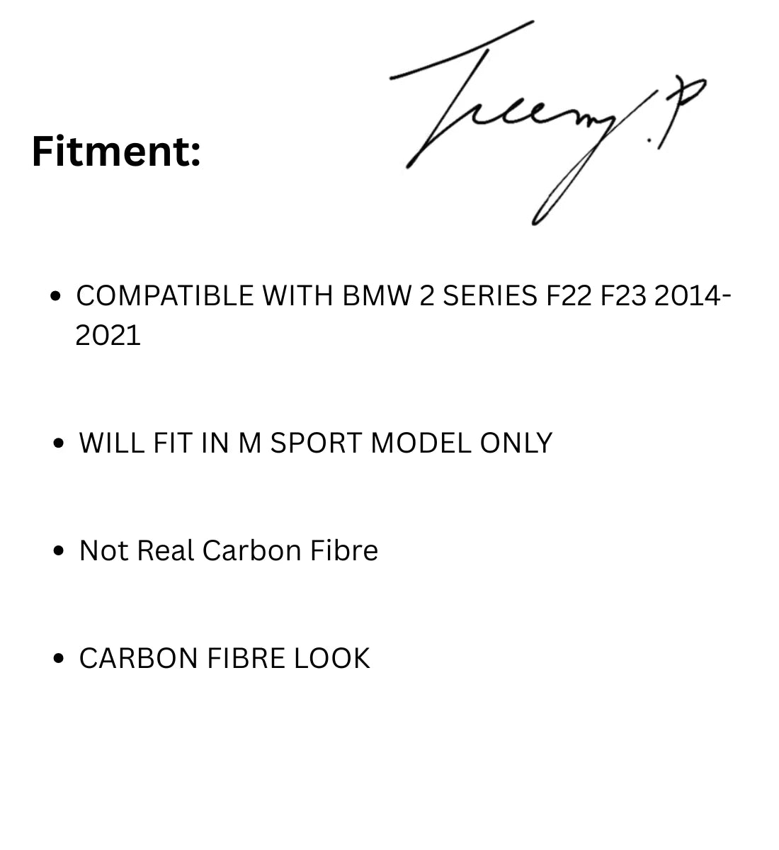 BMW 2 Series F22 F23 (2014-2021) Front Splitter Lip Valance Spoiler Carbon Look