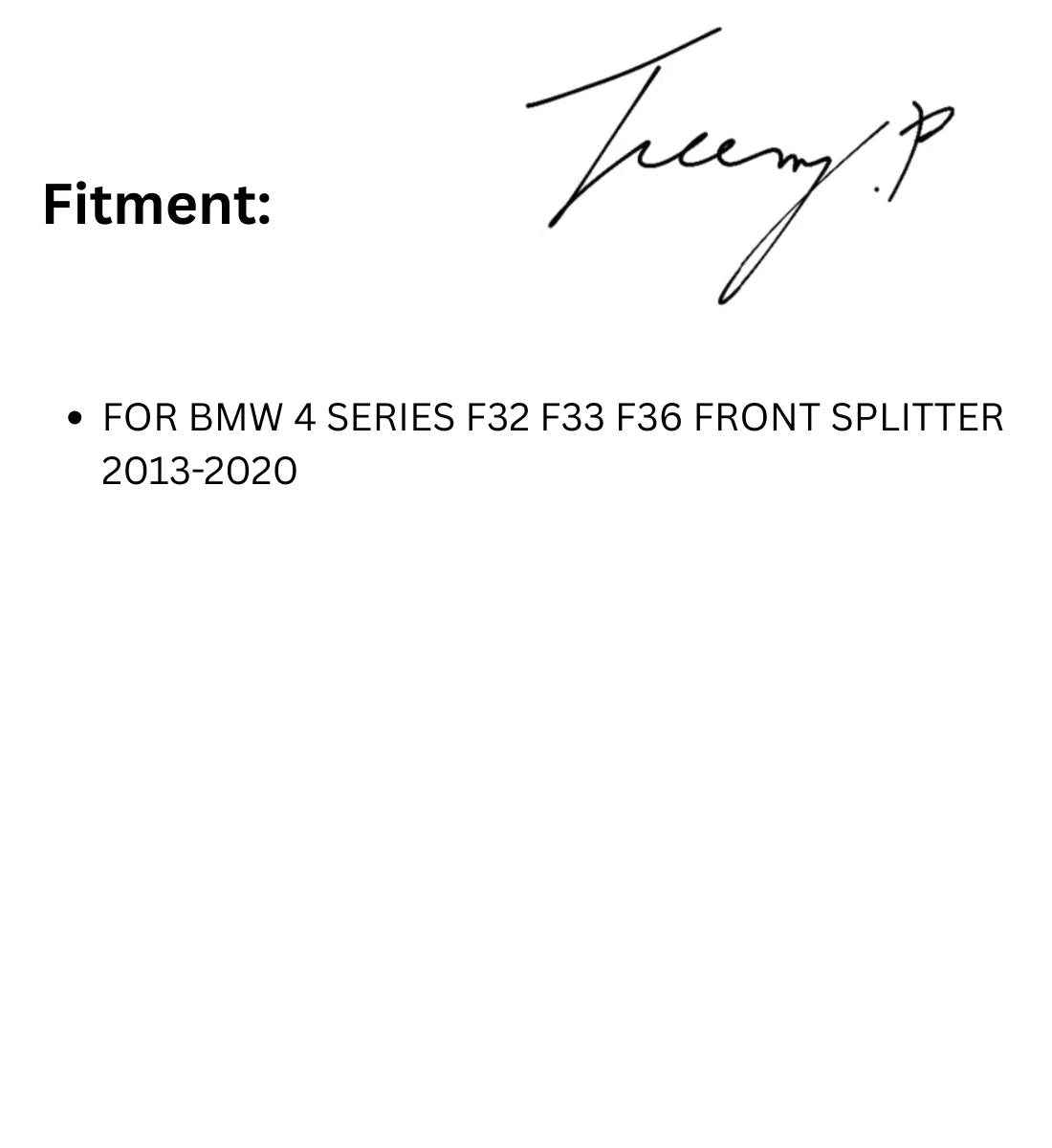 BMW 4 Series F32 F33 F36 M Sport Front Bumper Splitter Lip Matte Black (2013-2020)