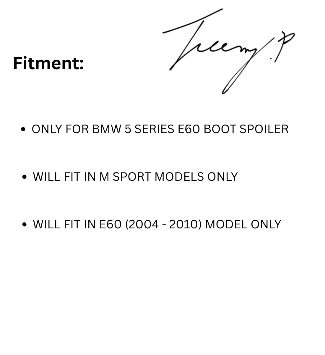 BMW 5 Series E60 (2004-2010) M5 Style Rear Boot Spoiler Wing Lip OEM