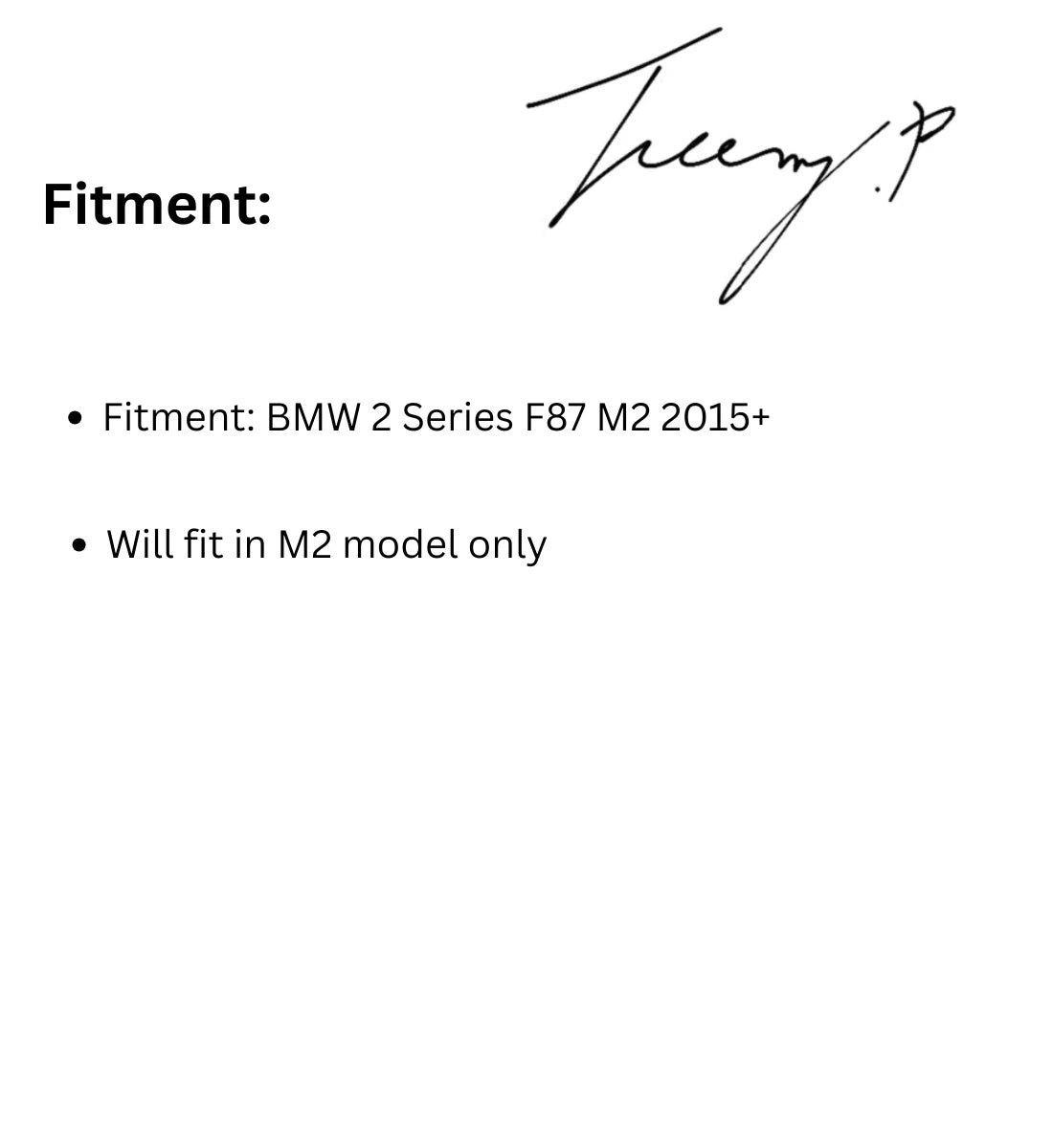 BMW M2 F87 (2015+) Gloss Black Rear Diffuser Splitter Valance 3PC MTC Style