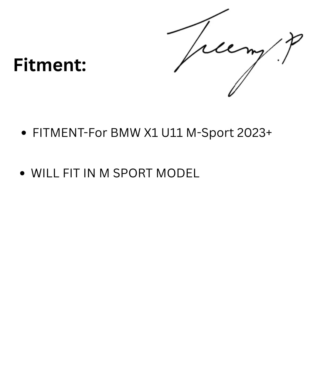 BMW X1 U11 (2023+) M Sport Front Bumper Splitter Lip Spoiler Gloss Black