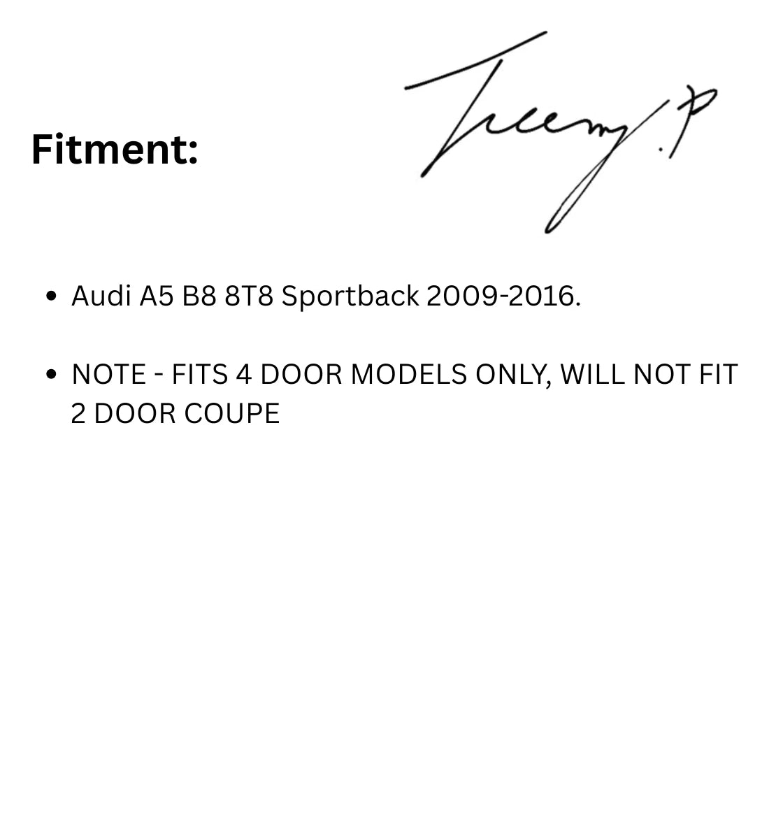 Audi A5 B8 Sportback 4DR (2007-2016)