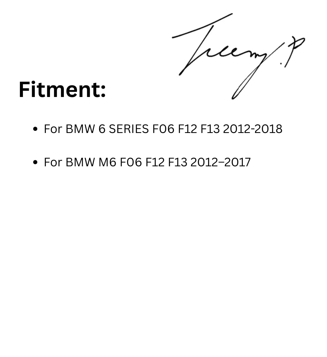 BMW 6 Series M6 F06 F12 F13 (2012-2018)