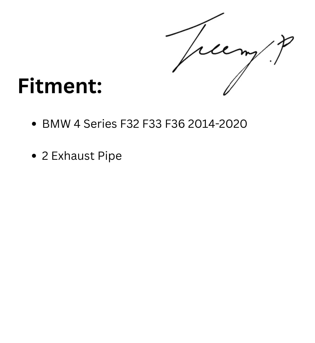 BMW 4 Series F32 F33 F36 2014-2020 MP Style Gloss Black Rear Bumper Diffuser