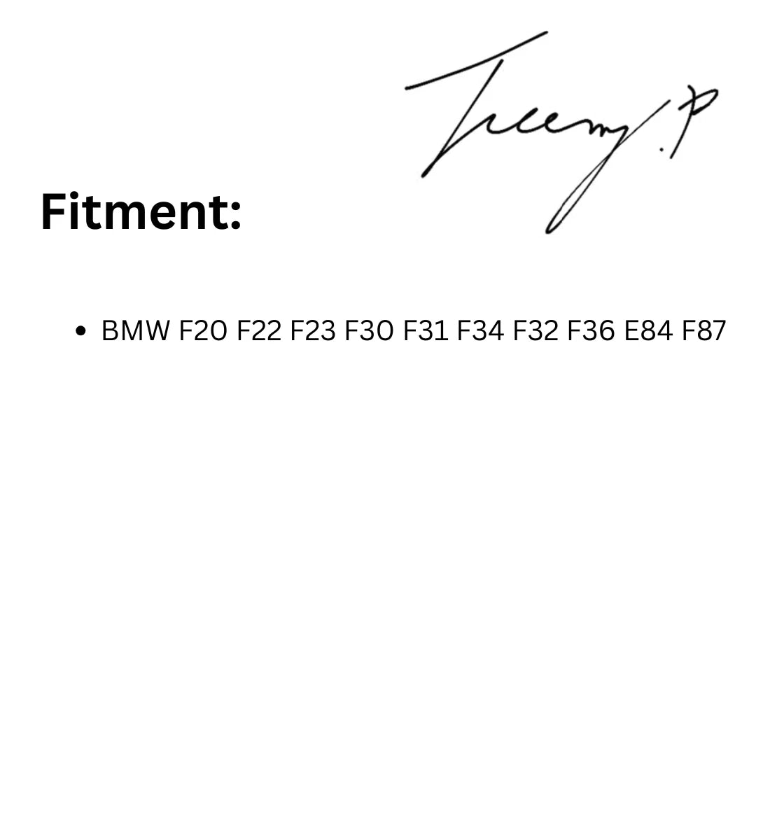 BMW F20 F22 F23 F30 F31 F34 F32 F36 E84 F87