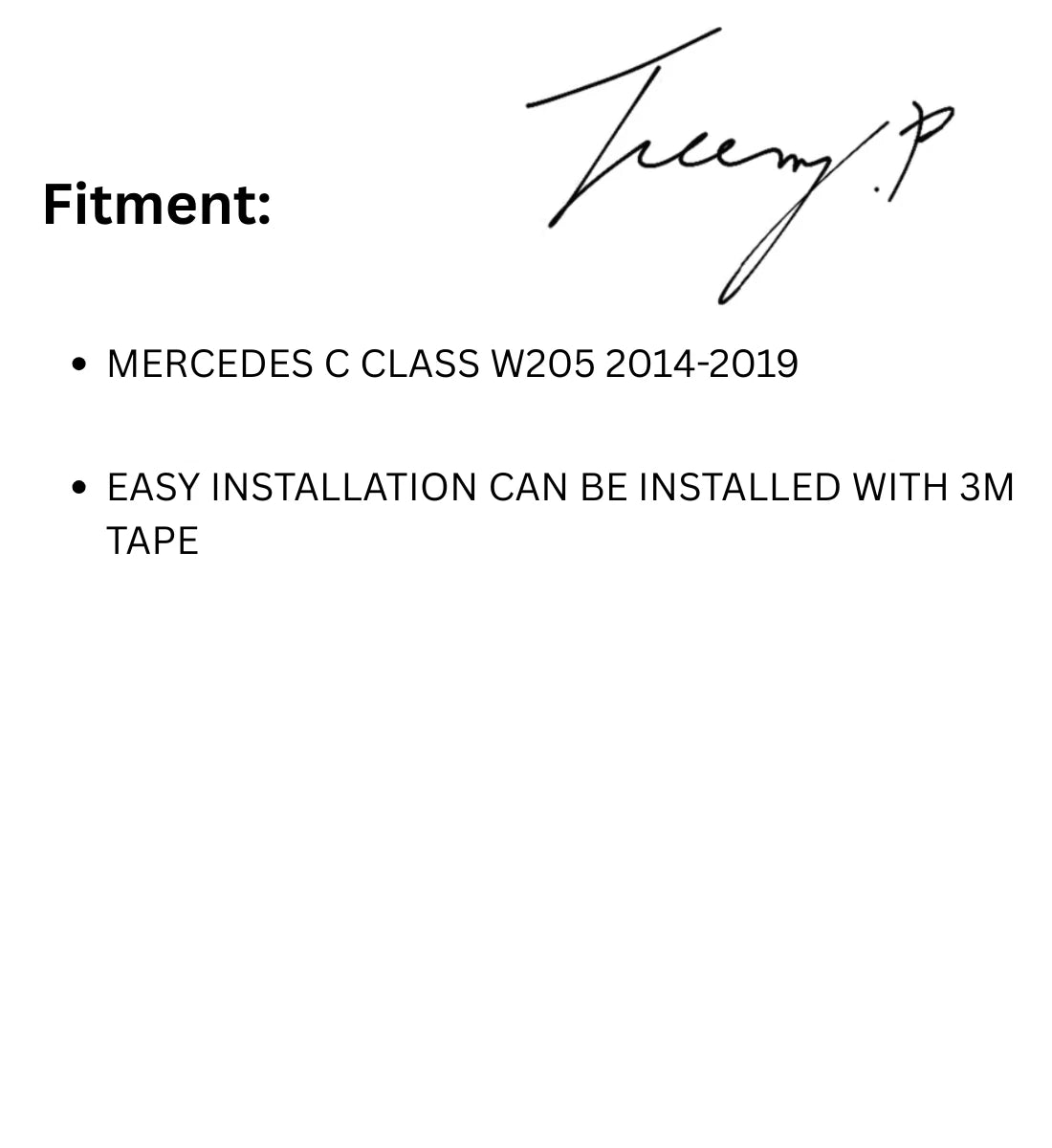 Mercedes C-Class W205 AMG Style Gloss Black Rear Boot Spoiler OEM Fit (2014–2019)