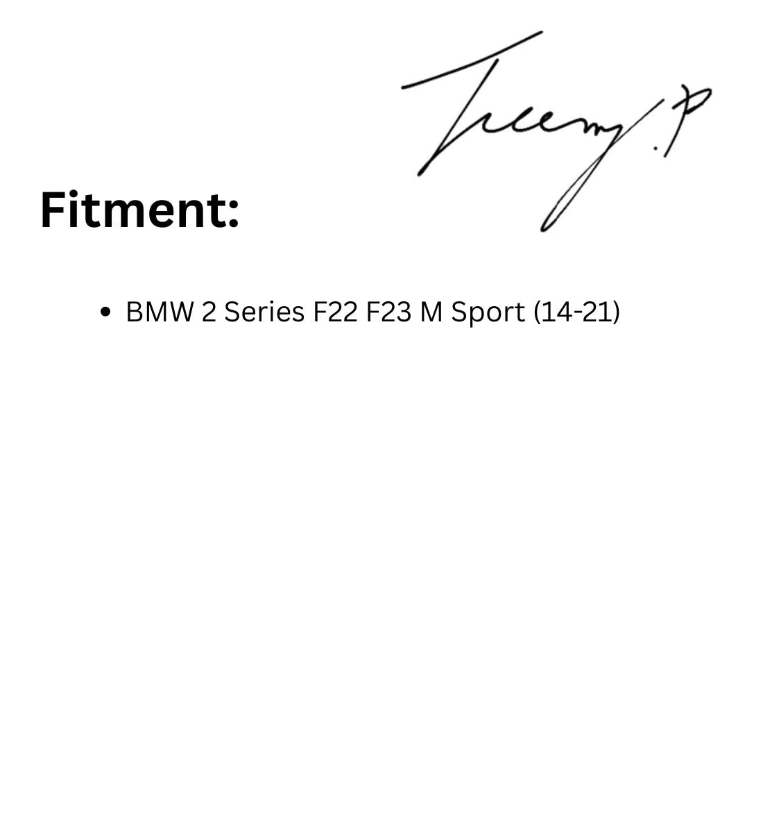 BMW 2 SERIES F22 F23 2014 - 2021 MP STYLE GLOSS BLACK REAR DIFFUSER