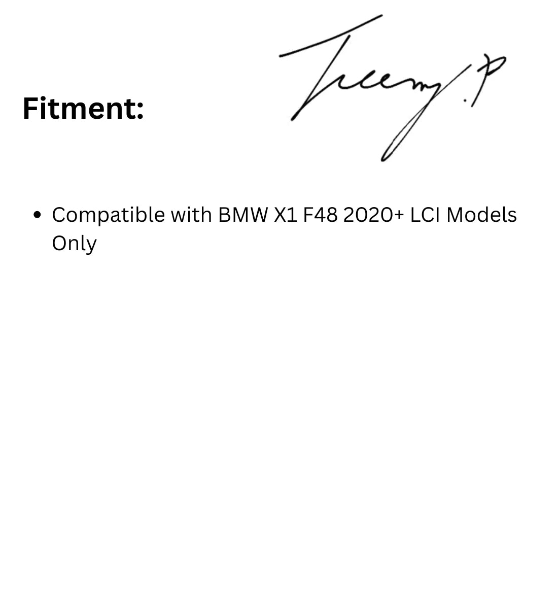 BMW X1 F48 (2020+) LCI Facelift Double Slat Front Kidney Grille Gloss Black