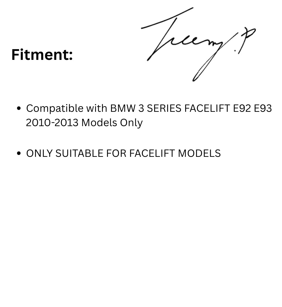 BMW 3 Series E92 E93 Facelift (2010-2013) Front Grille Double Slat Gloss Black OEM