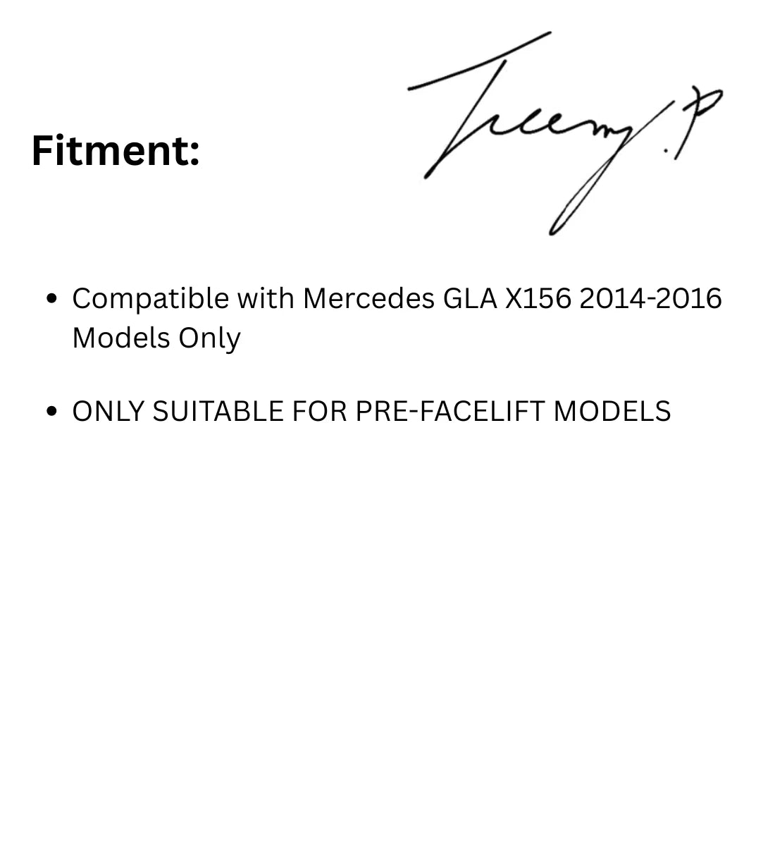 Mercedes GLA X156 (2014-2016) Front Grille Panamericana GT Style Gloss Black