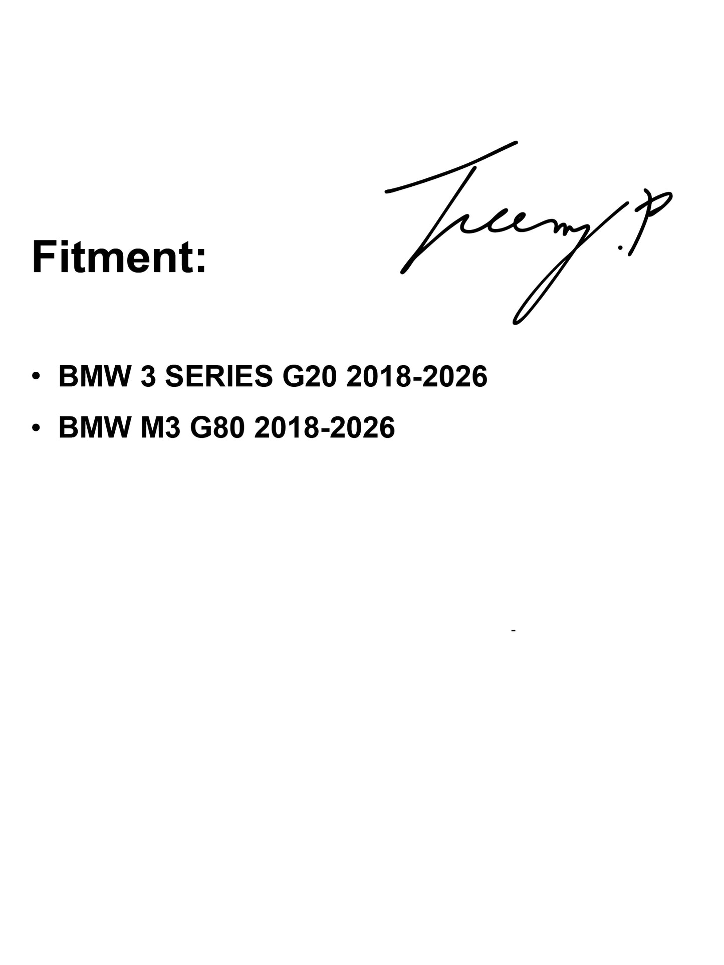 BMW M3 G80 3 Series G20 2018-2026 Gloss Black Big Racing Drift Spoiler Wing