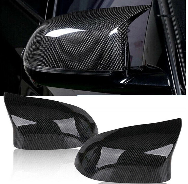 BMW Mirror Cover Caps for X3 X4 X5 X6 Carbon Fibre style & Gloss Black