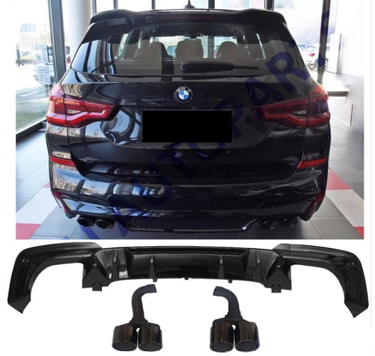 BMW X3 G01 2017-2021 M-PERFORMANCE X3M STYLE REAR DIFFUSER SPOILER BODYKIT WITH EXHAUSTS TIPS