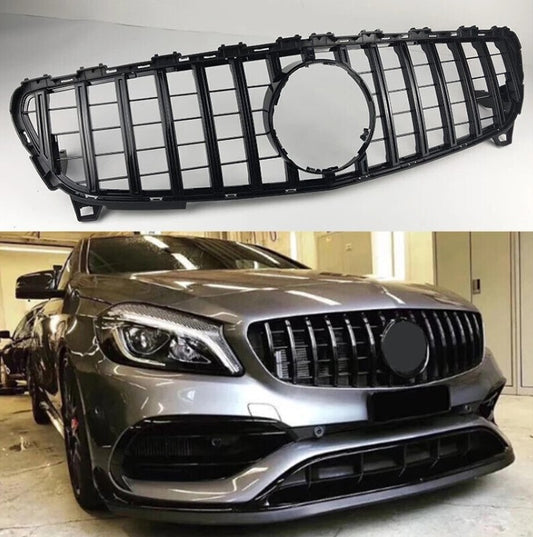 Mercedes A Class W176 Black GT R Grille (2015-2018) Facelift Front Grill Bodykit