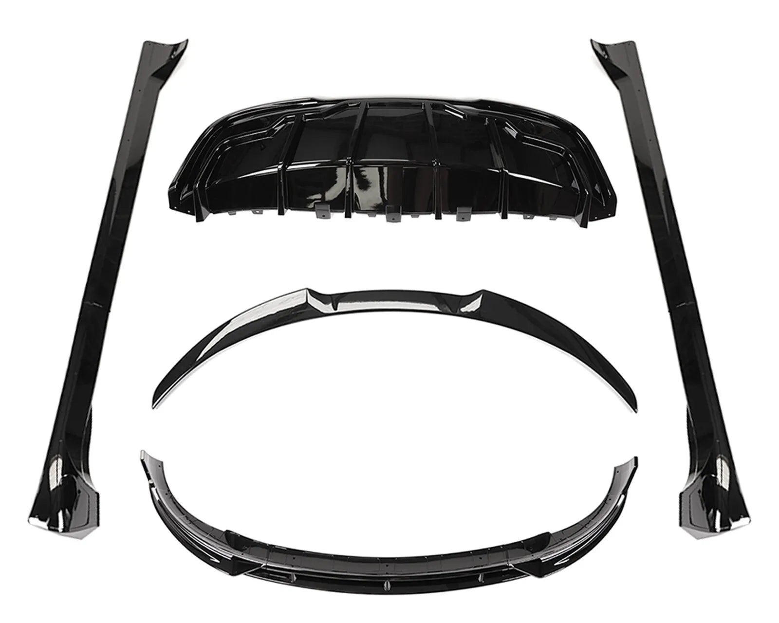 Gloss Black Body Kit Front Lip, Diffuser, Side Skirt for Tesla Model Y (2021+)